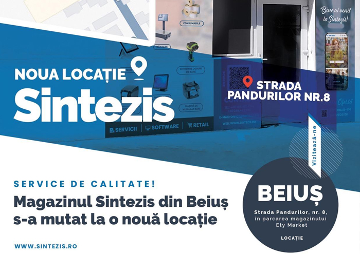 NE-AM MUTAT! Magazinul Sintezis din BEIUȘ s-a relocat!